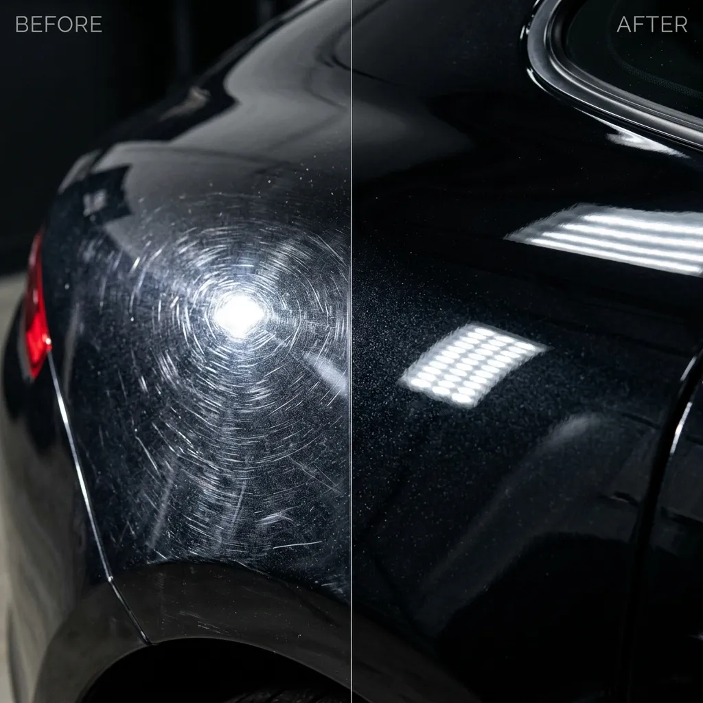 Comparaison avant et après correction de peinture