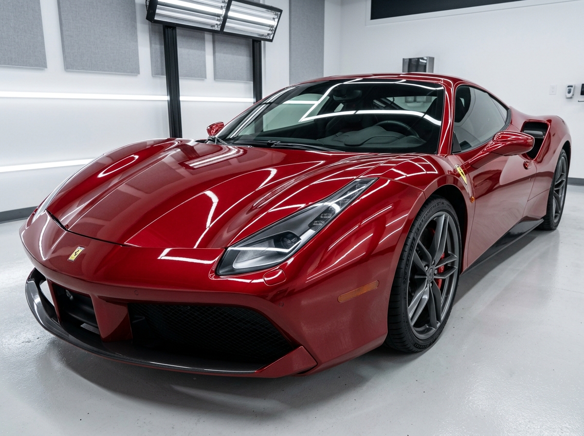 Voiture de luxe avec protection PPF impeccable chez Moojo Auto Spa