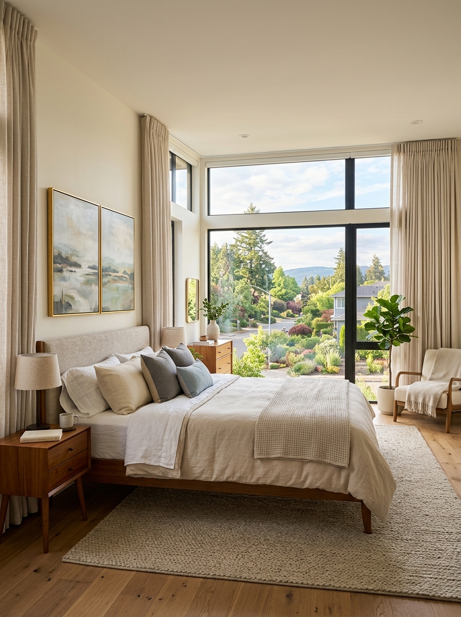 LX Hilite spectrally selective window film in a bright bedroom